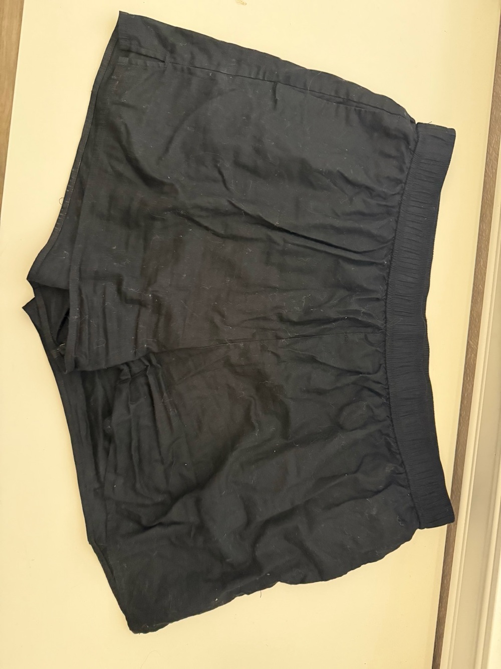 Reformation Black Poplin Lounge Shorts